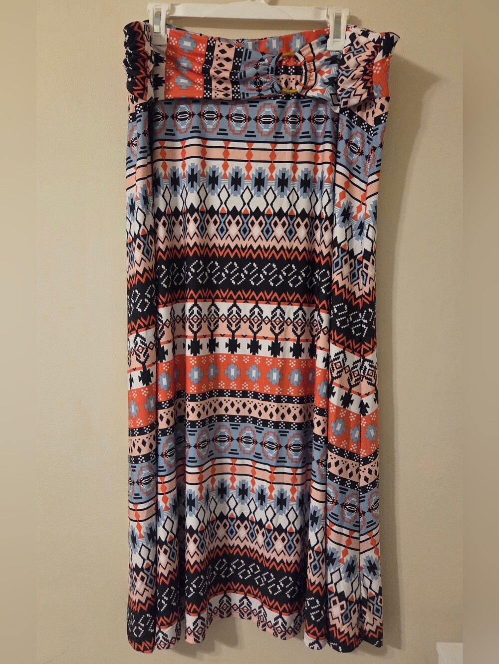Western Print Maxi Skirt